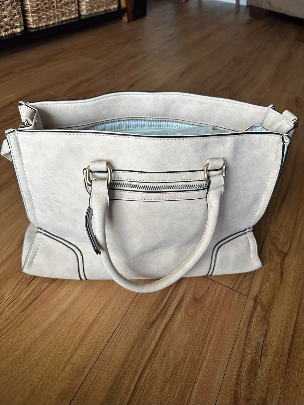 Target Cream Structured Shoulder Tote - Picture 2 of 7